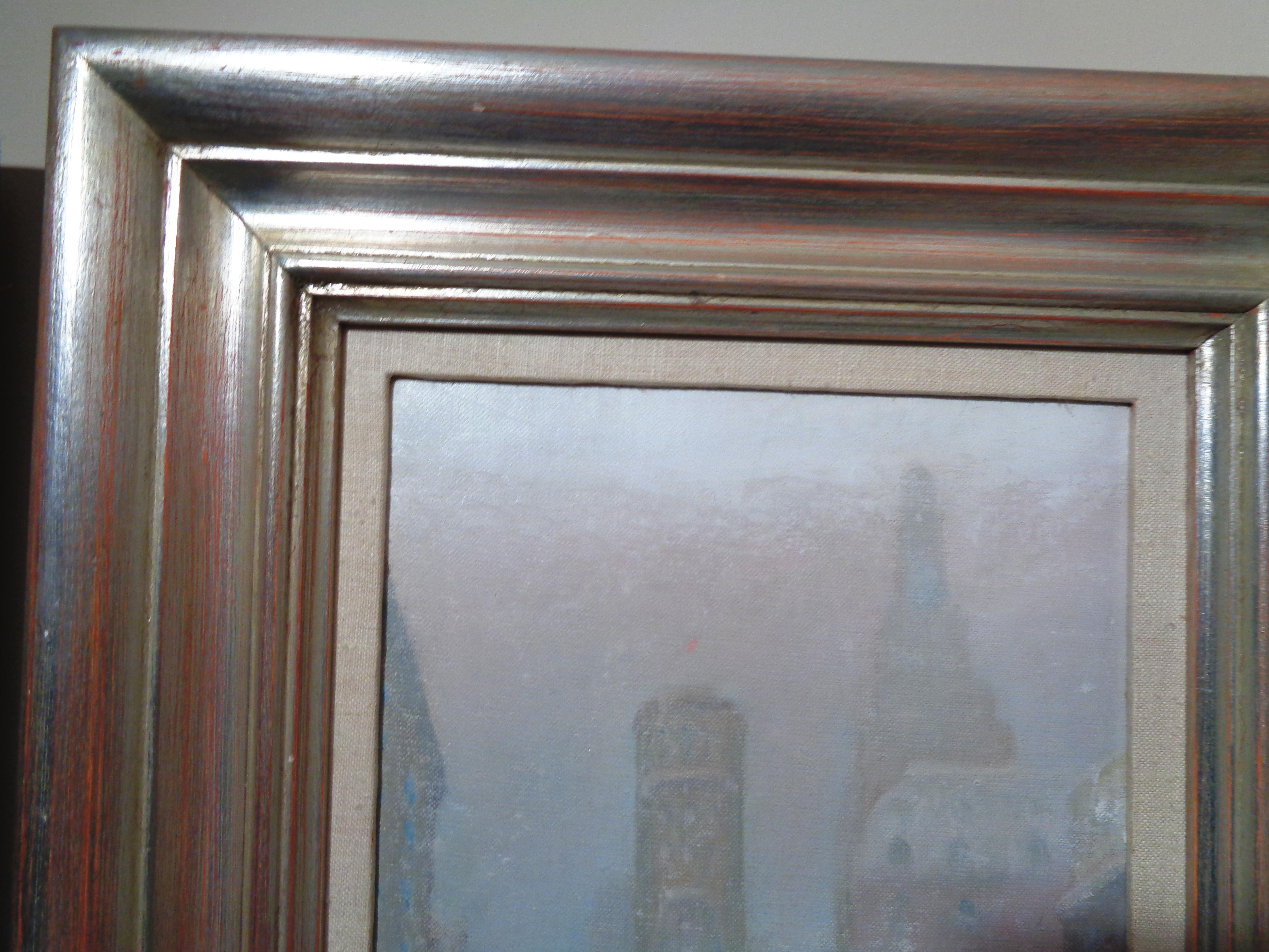 Johann Berthelsen, Times Sq, Period Oil Painting of New York City 1883-1972 For Sale 3