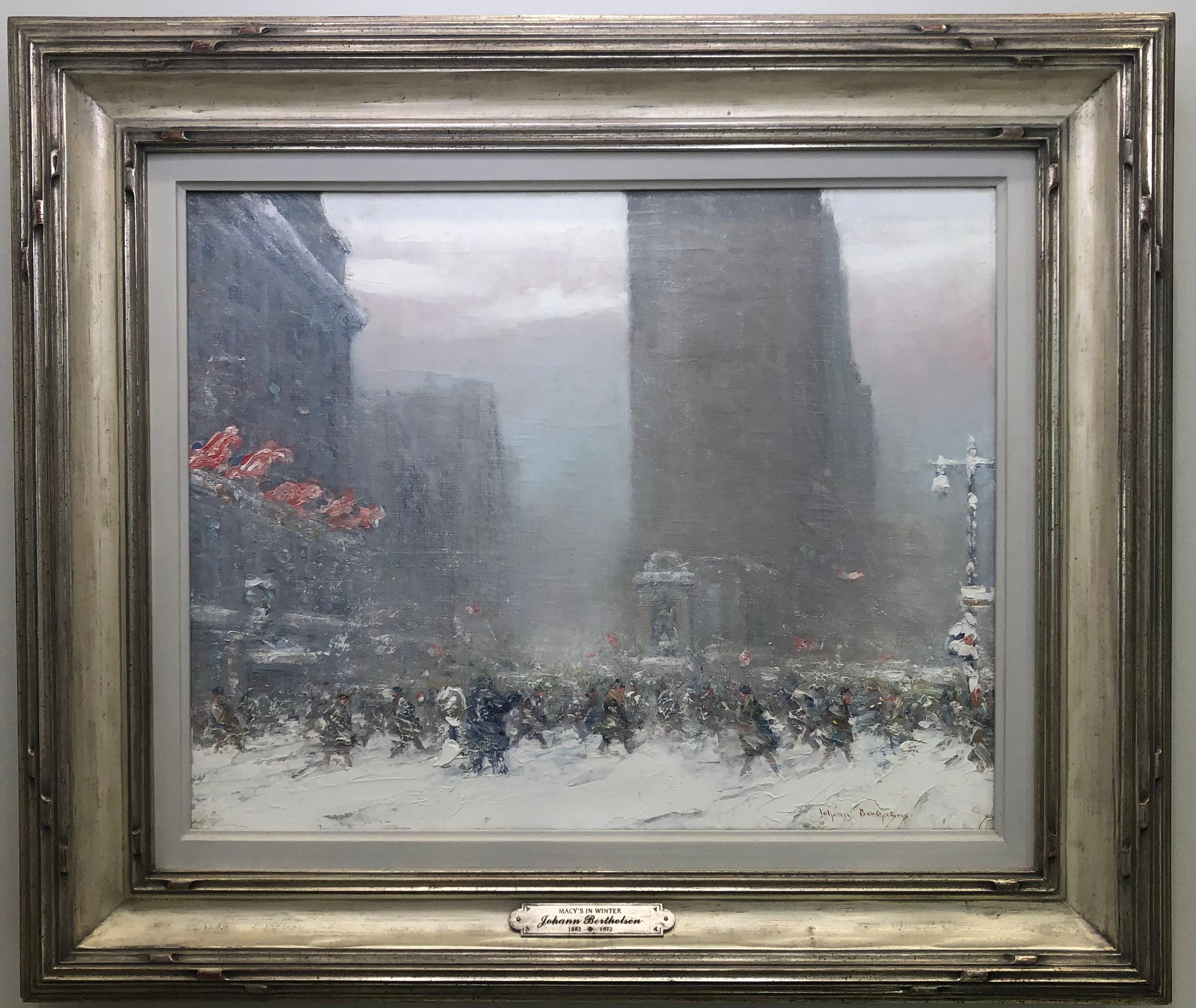 Macy's im Winter (Impressionismus), Painting, von Johann Berthelsen