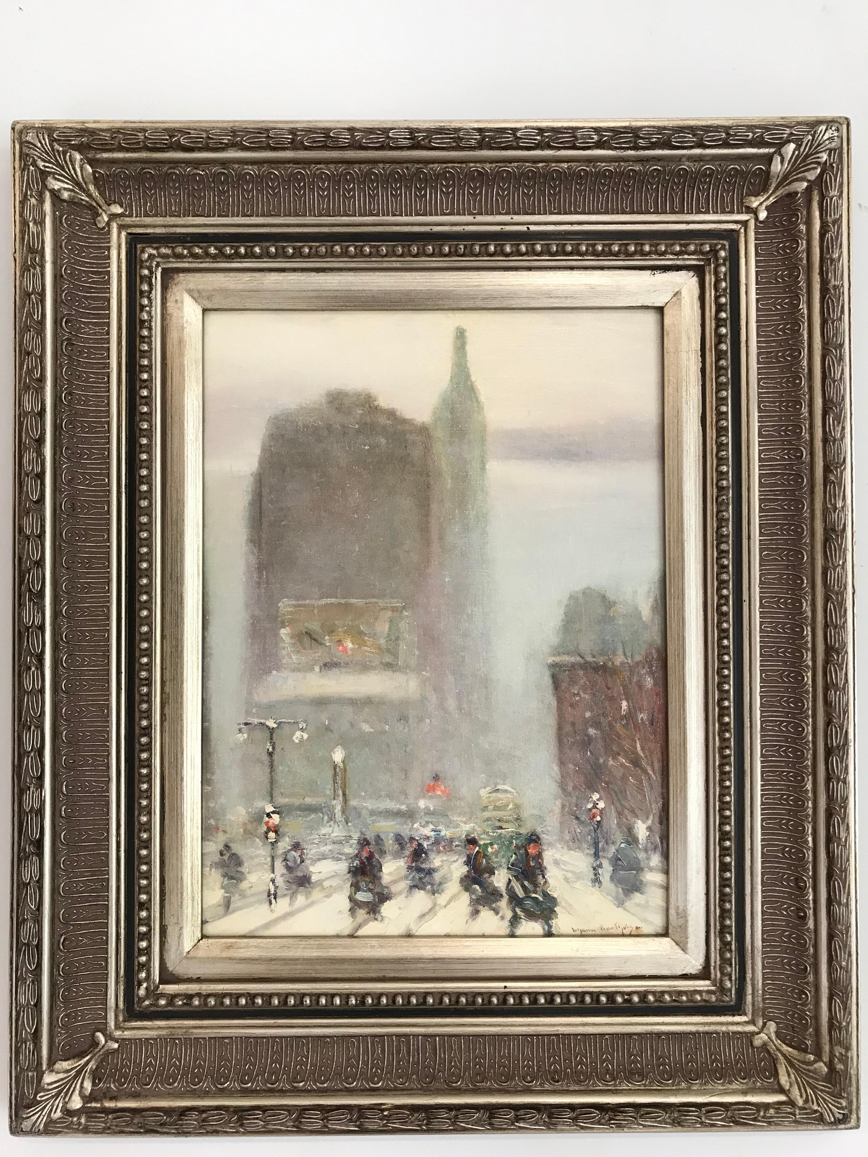 Impressionistische Winter Street-Szene amMadison Square an der 5th Avenue und 23rd Street im Angebot 13