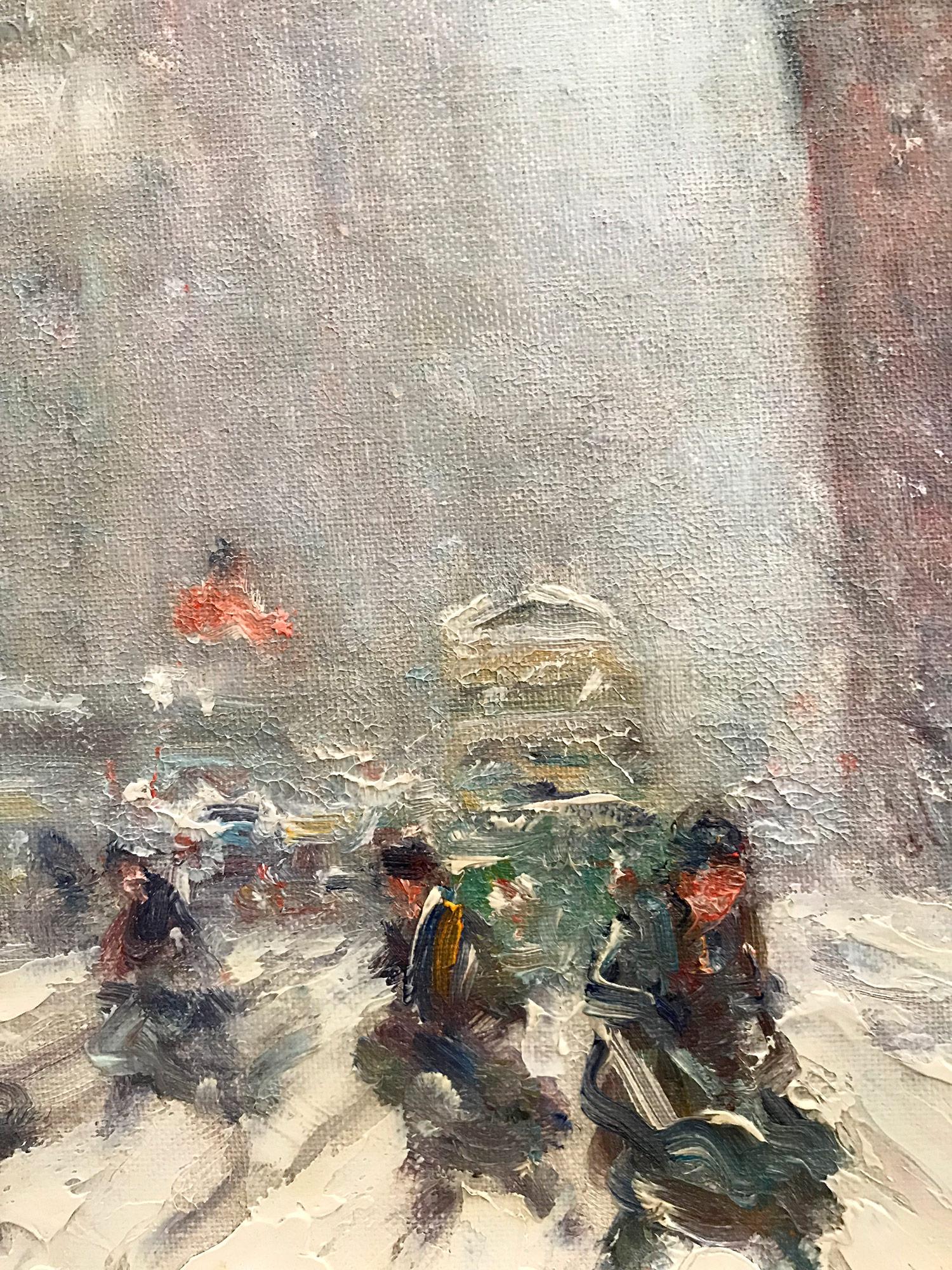 Impressionistische Winter Street-Szene amMadison Square an der 5th Avenue und 23rd Street im Angebot 2