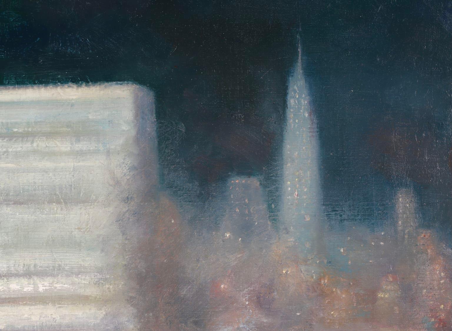 New York - Impressionist Oil, Night Riverscape by Johann Henrik Carl Berthelsen For Sale 8