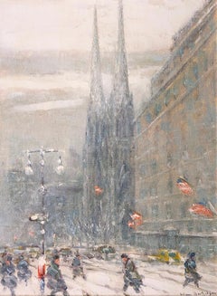 St. Patrick’s Cathedral, New York  Johann Berthelsen  American  Oil on Board