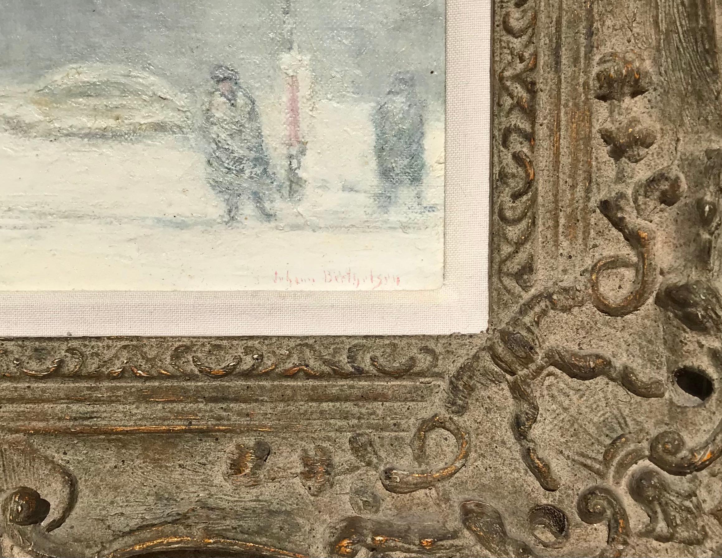 Cappella di St Paul NYC - Landscape Painting Beige di Johann Berthelsen
