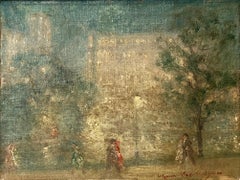 "The Lake & Plaza Hotel New York" Impressionist Oil Painting in Central Park