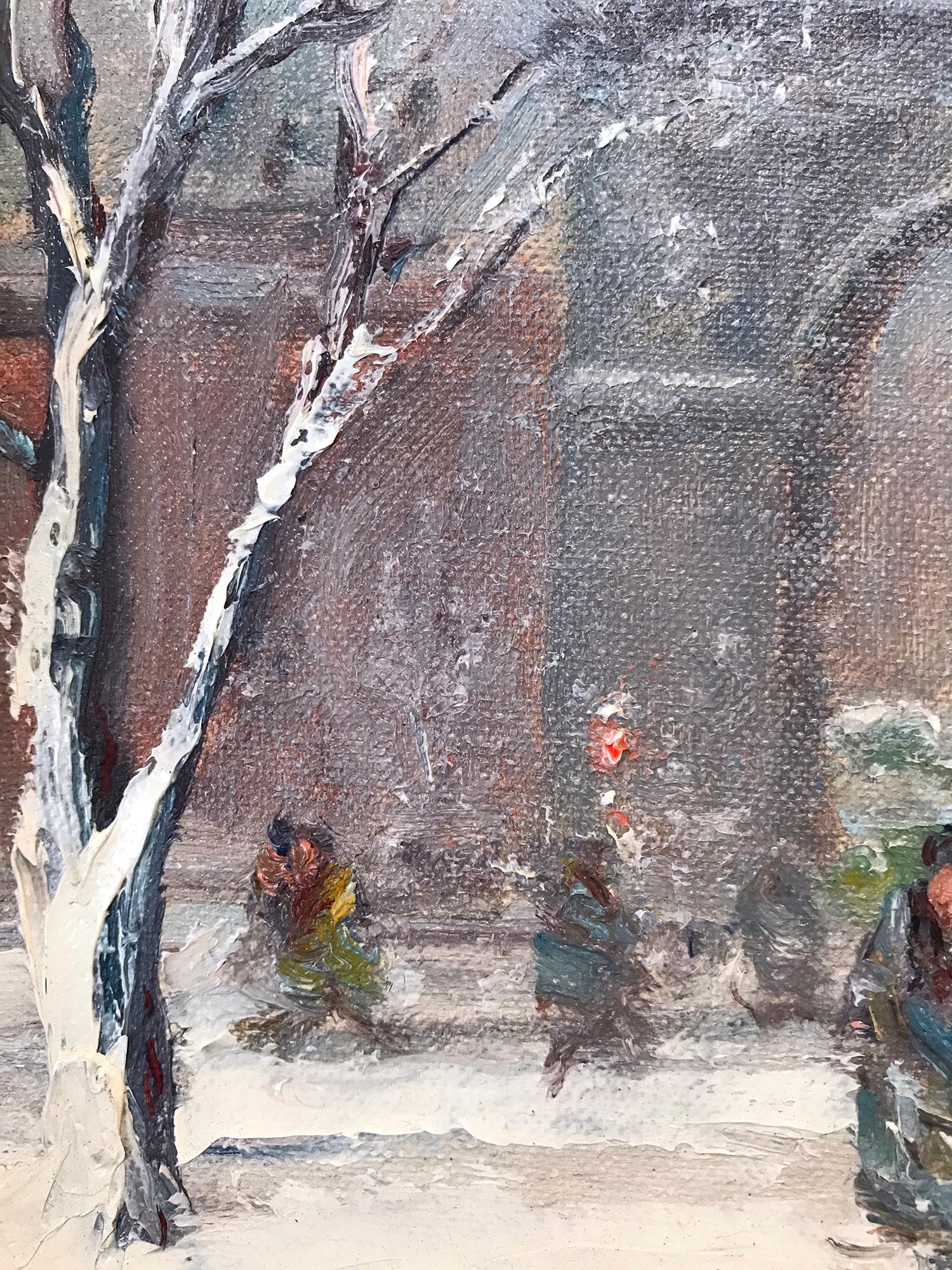 Washington Square Park, Impressionist Winter Street Scene 3