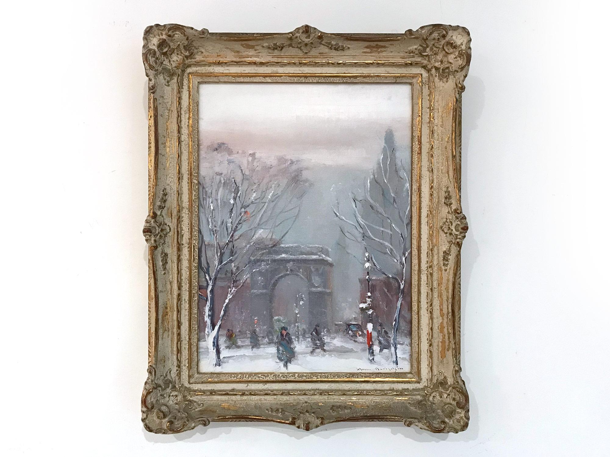 Washington Square Park, Impressionist Winter Street Scene 11