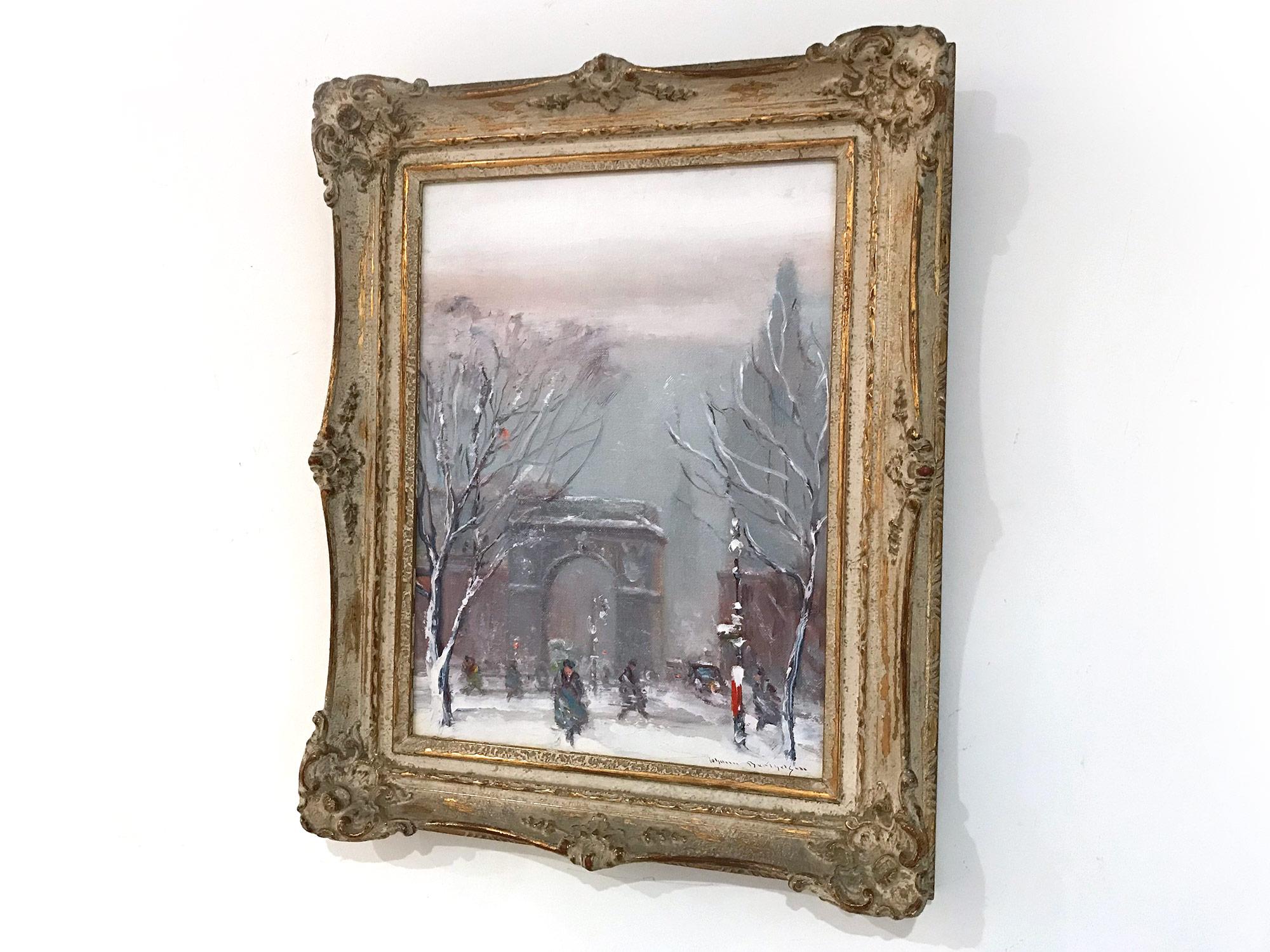 Washington Square Park, Impressionist Winter Street Scene 12