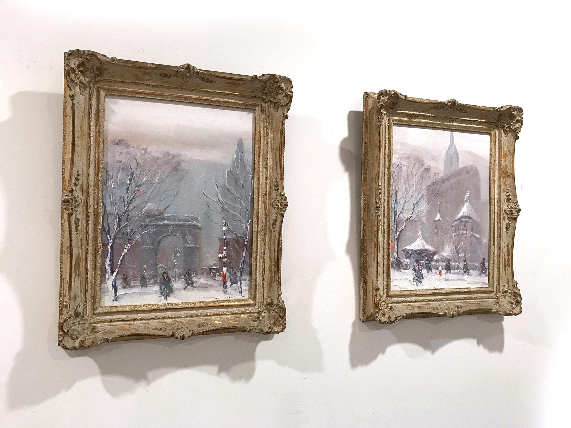 Washington Square Park, Impressionist Winter Street Scene 13
