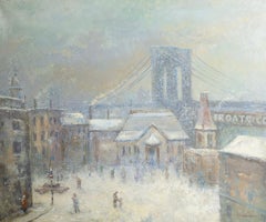 Vintage  Winter Brooklyn Bridge