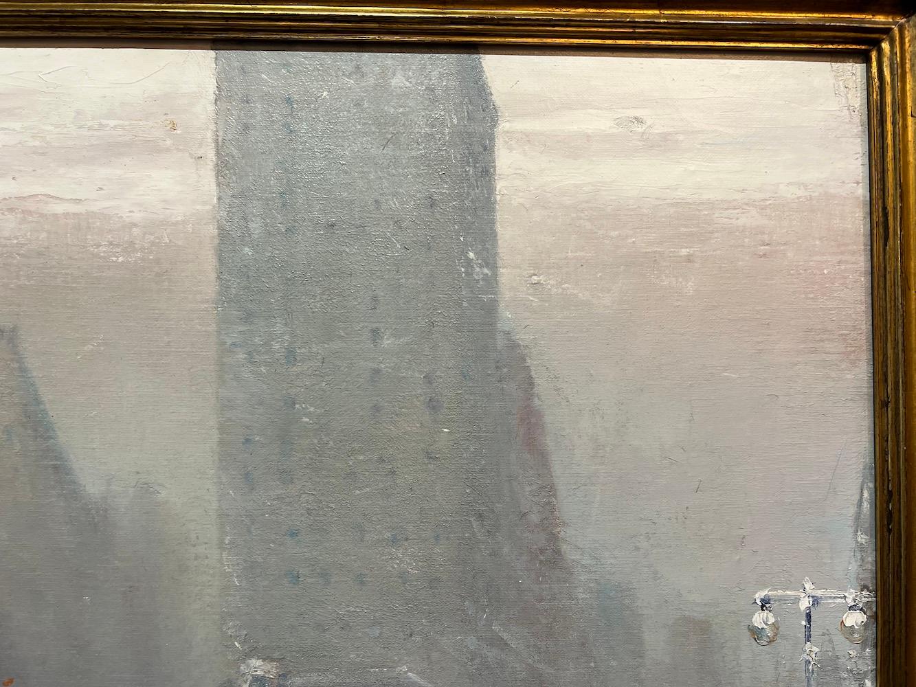 Invierno en Nueva York - Landscape Painting Marrón de Johann Berthelsen