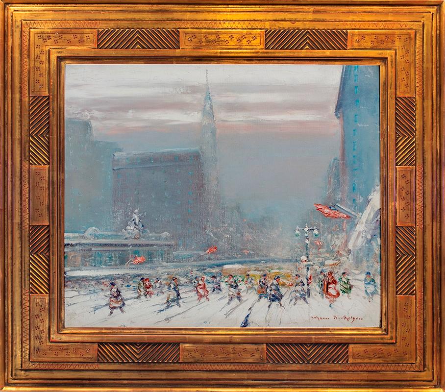 Landscape Painting Johann Berthelsen - « Tempête d'hiver, NYC »