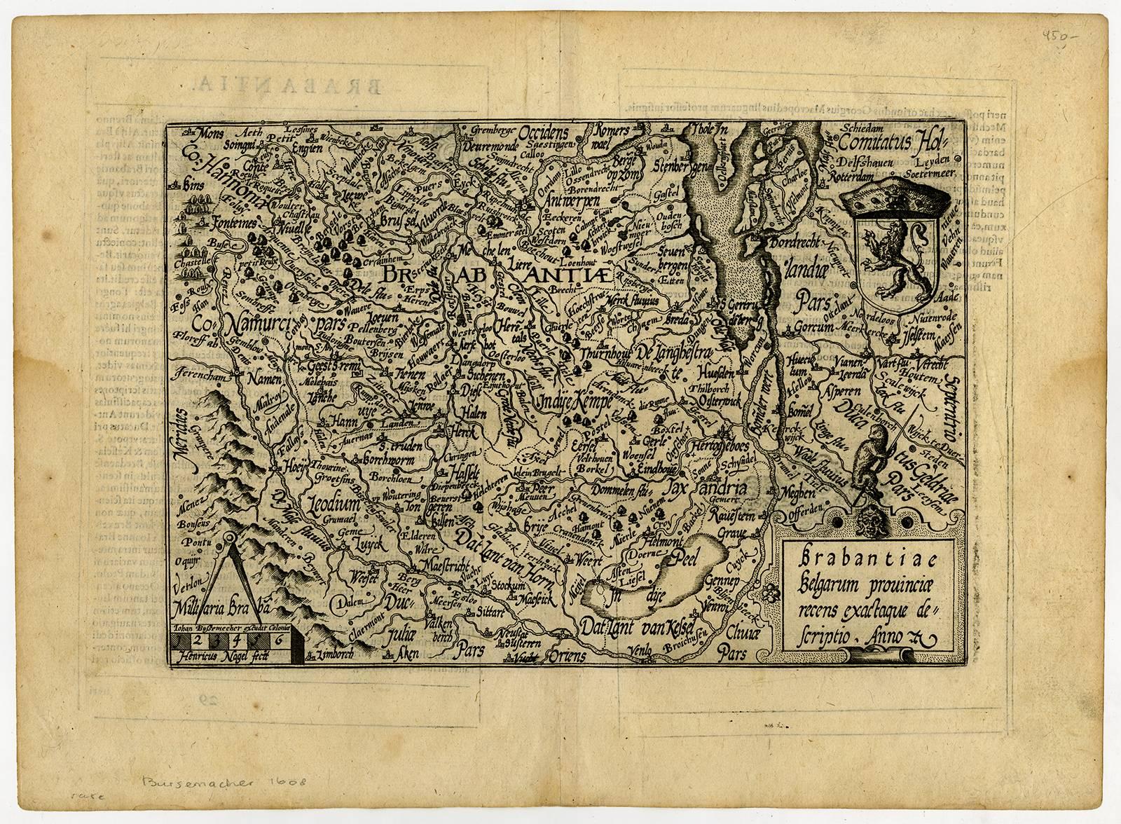 Johann Busschemacher Print - Brabantiae Belgarum provinciae - Map of Brabant.