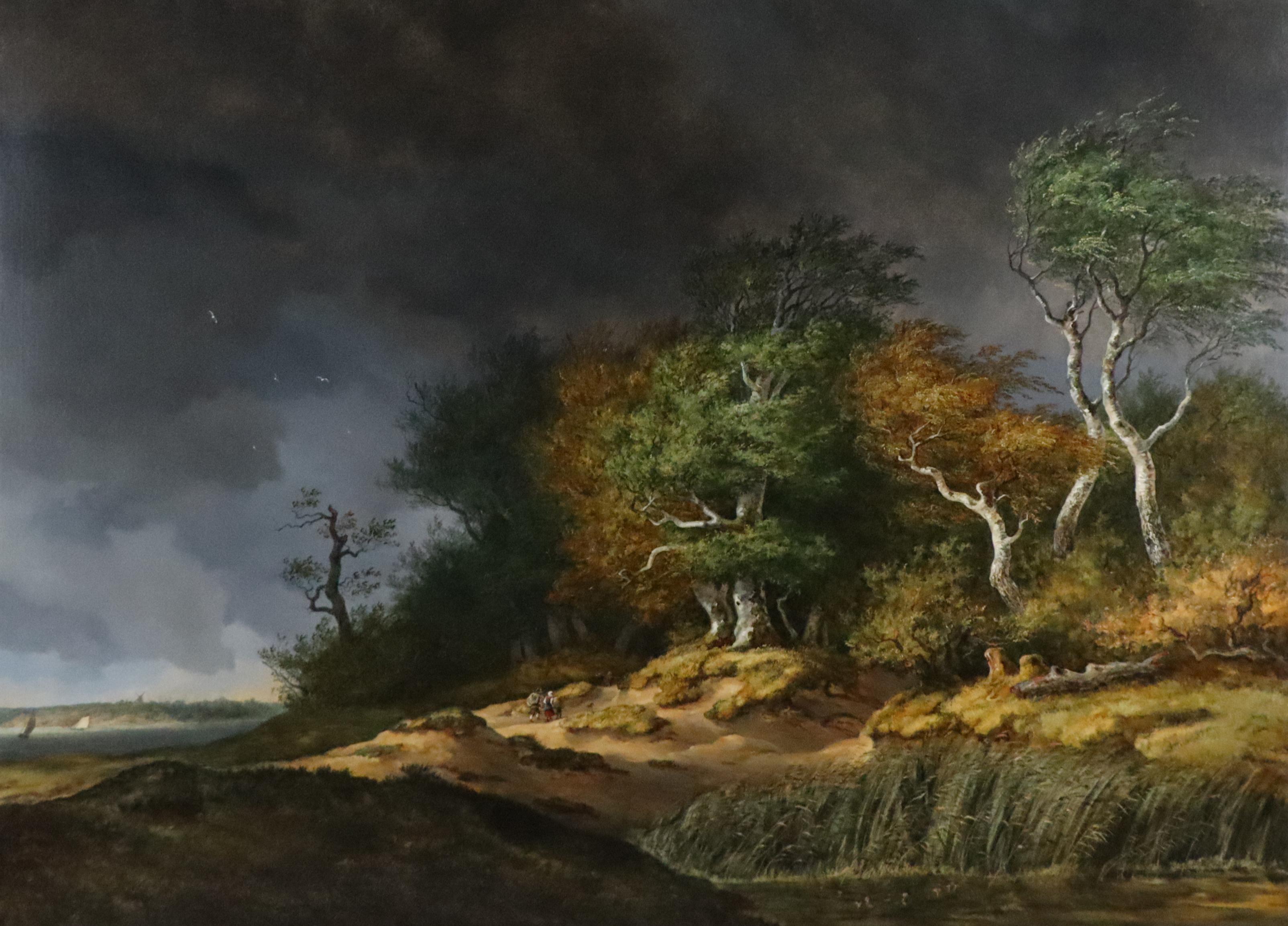 Johann Christian Michael Ezdorf - A Lake Landscape in a Passing Storm For  Sale at 1stDibs