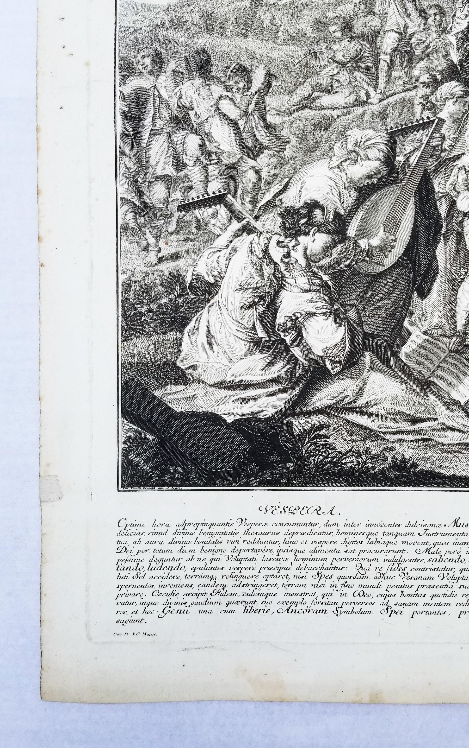 Vespera; Der Abend (Abend; Der Abend) /// Johann Daniel Preissler Alter Meister im Angebot 3