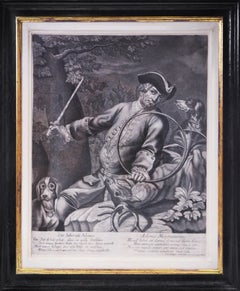 Group of Four Mezzotint Hunting Plates.