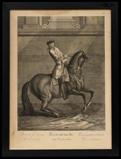 Johann Elias Ridinger (1698-1767) - Engraving, Pirouette on the Small Circle