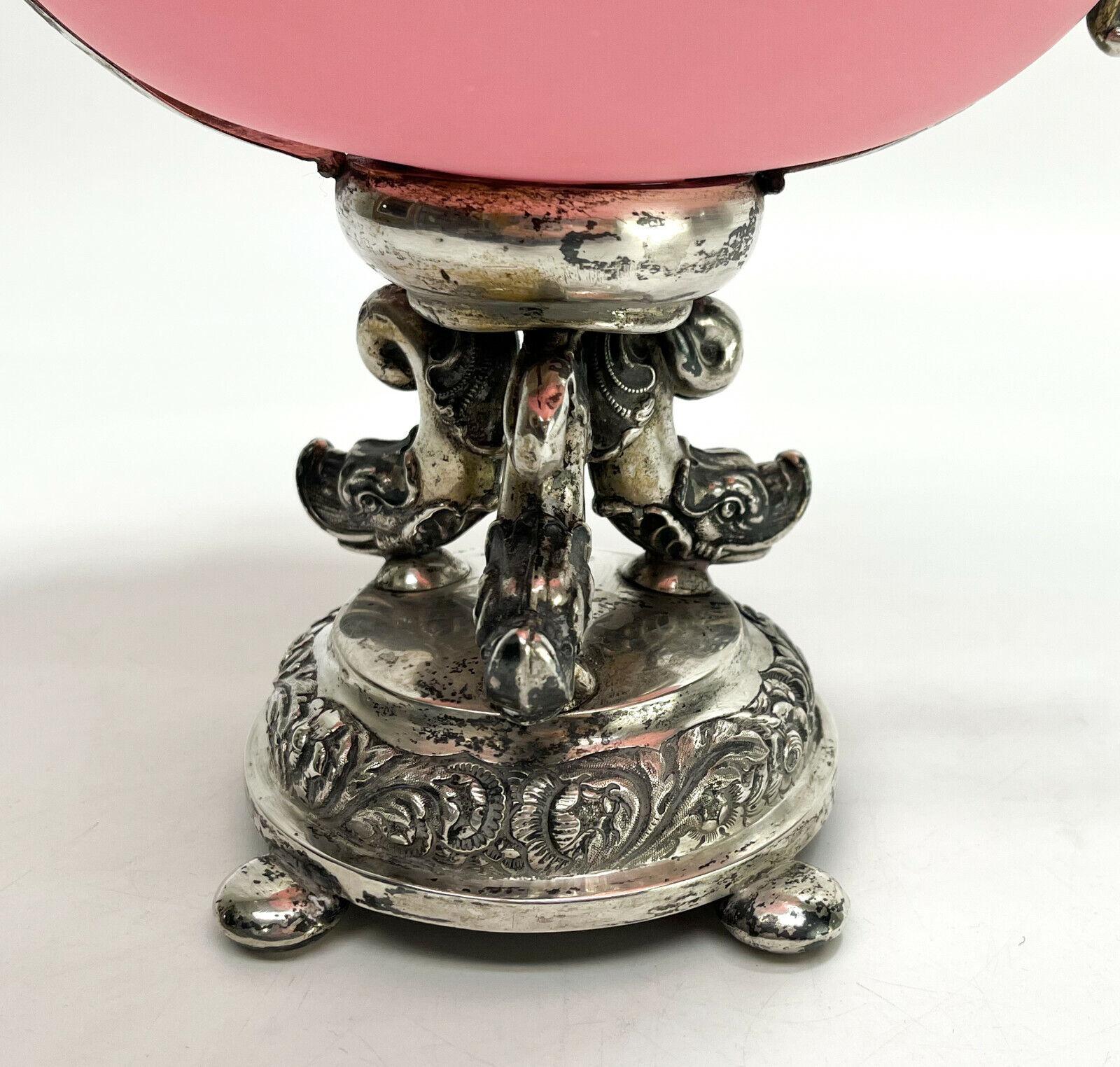 Johann Friedrich August Novack German Silver & Glass Footed Bowl, circa 1830 In Good Condition For Sale In Gardena, CA