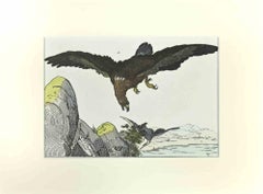 Antique Eagle - Etching by Johann Friedrich Naumann - 1840