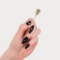 Johann G. Kjaerland JGK Gilt Silver & Plique A Jour Enamel Stickpin or Hat Pin