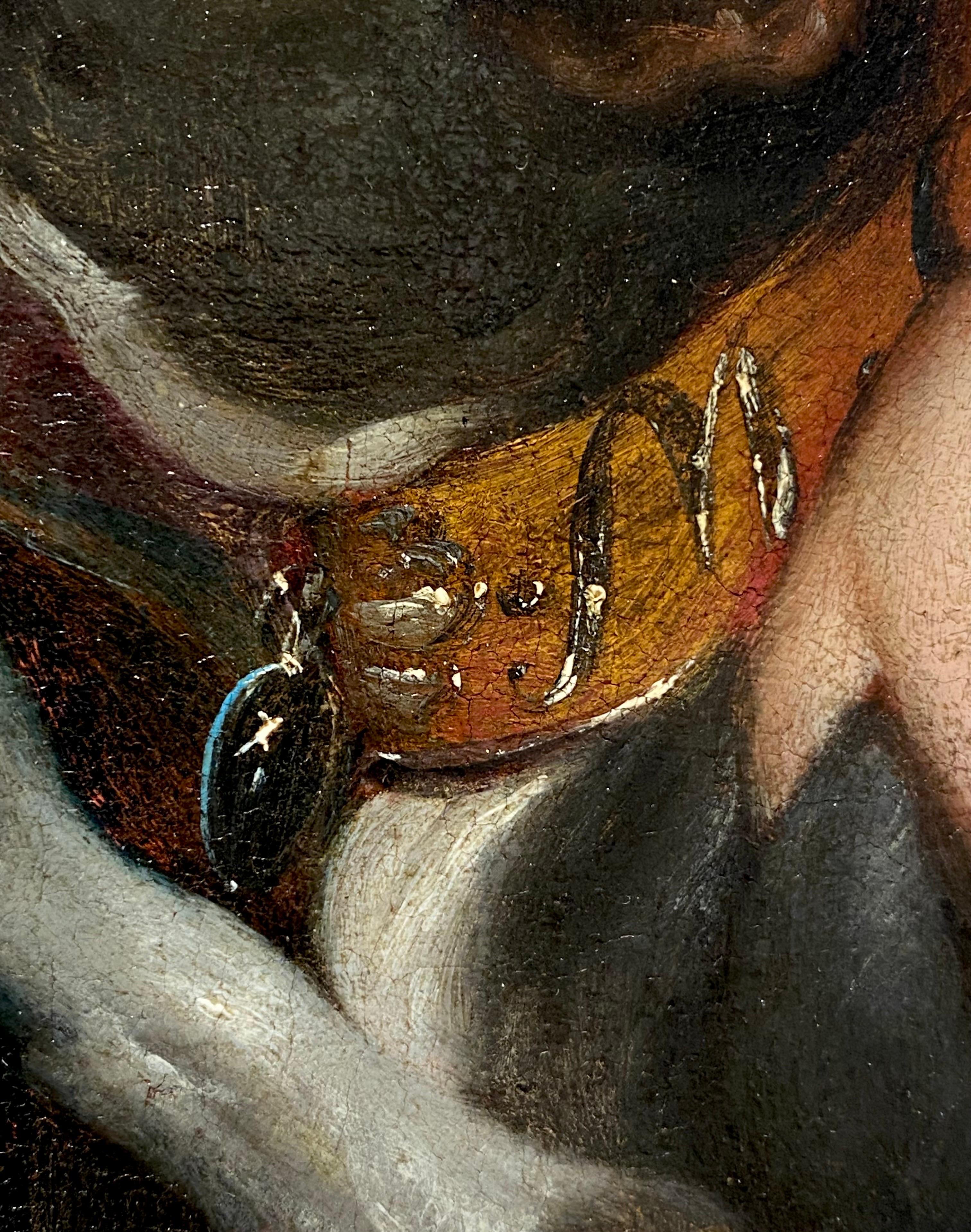18th century Old Master portrait of a girl with her dog - child family 7