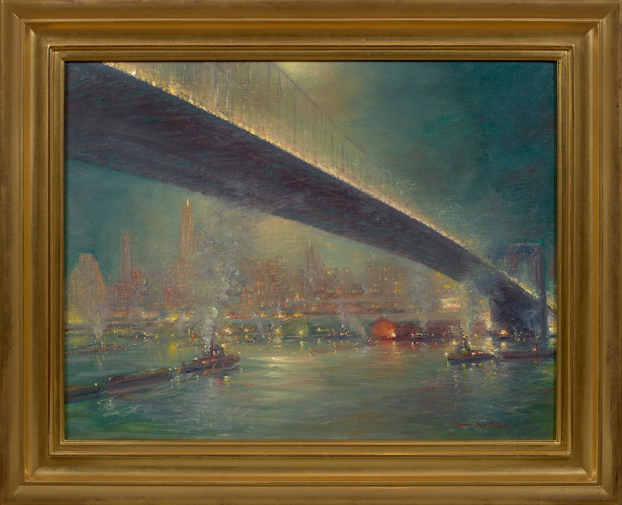 Ponte di Brooklyn - Painting di Johan H. C. Berthelsen