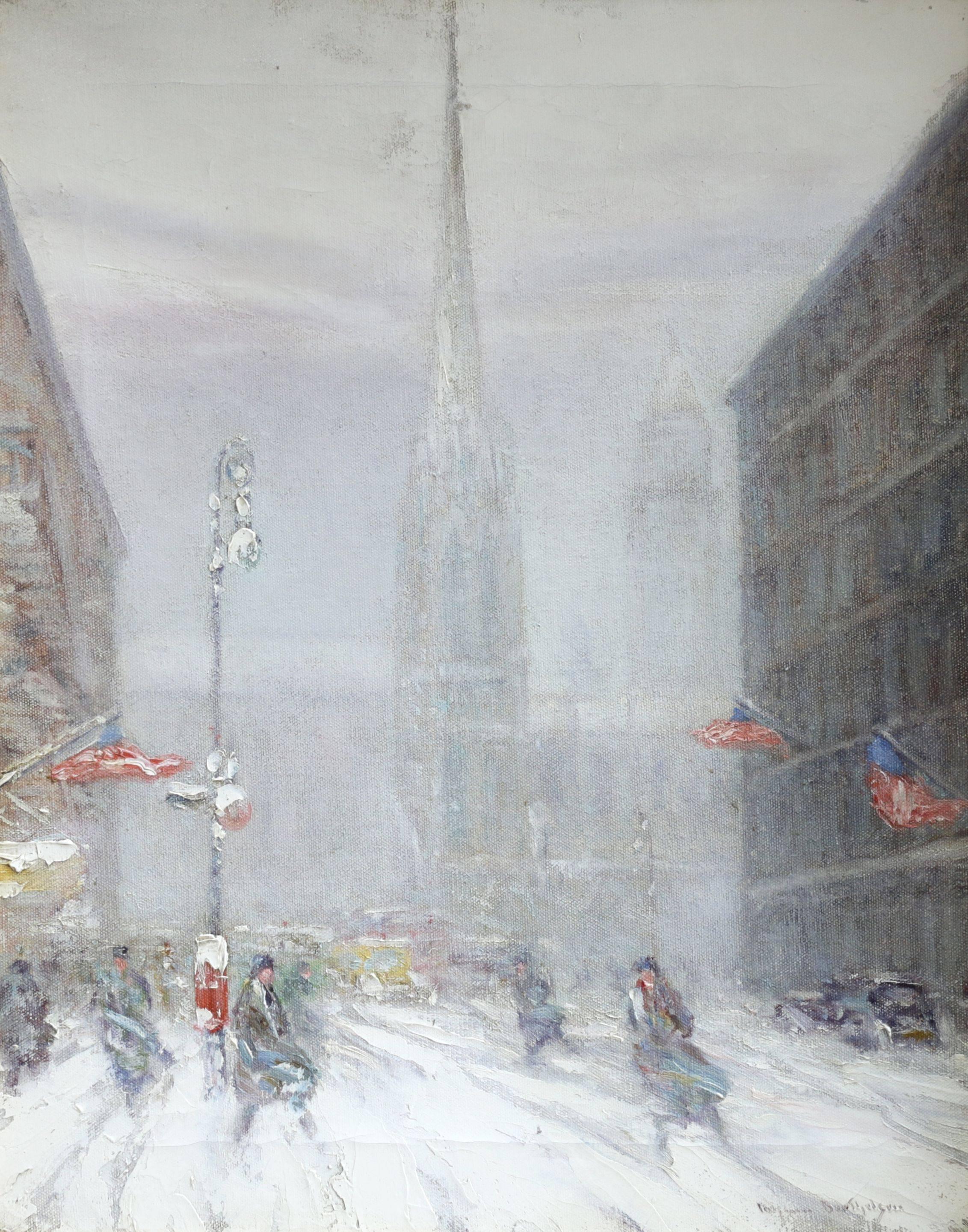 Johan H. C. Berthelsen Landscape Painting - Trinity Church - Wall Street and Broadway - New York