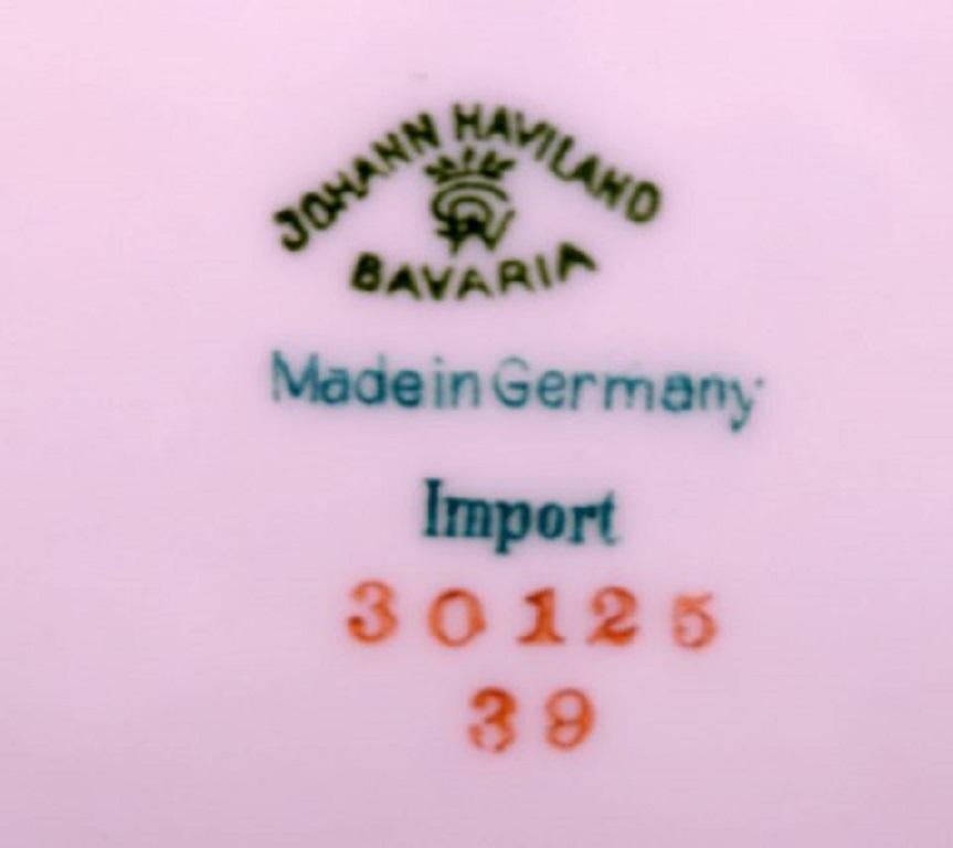 Mid-20th Century Johann Haviland Bavaria, Germany, 14 Decorative Plates in Hand Painted Porcelain For Sale