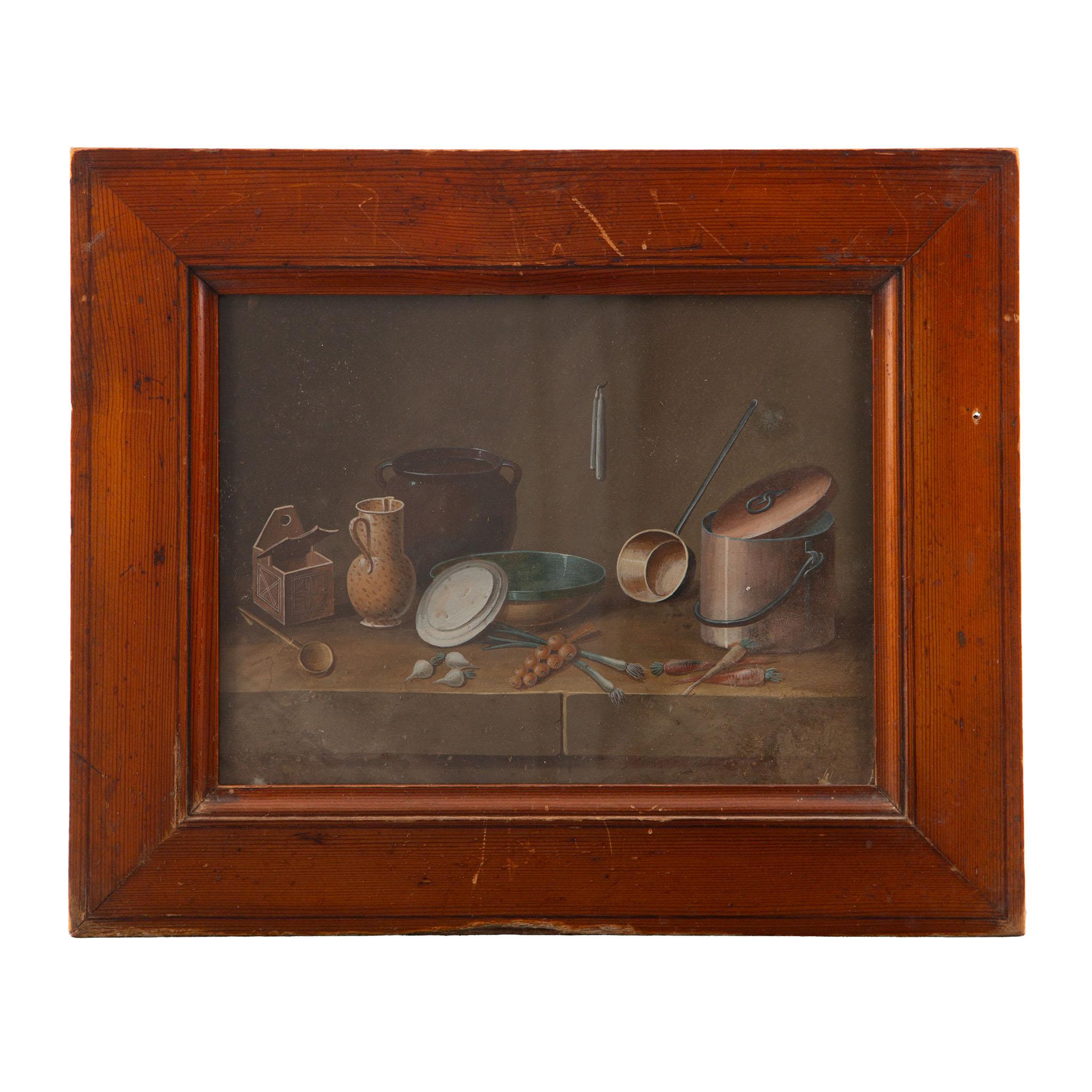 Johann Heinrich Feyerabend (Zuschreibung), Paar Biedermeier-Küchenstillleben (Deutsch) im Angebot