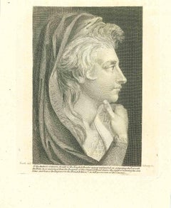 Profile of the Woman - Original Etching after H. Fussli - 18th Century