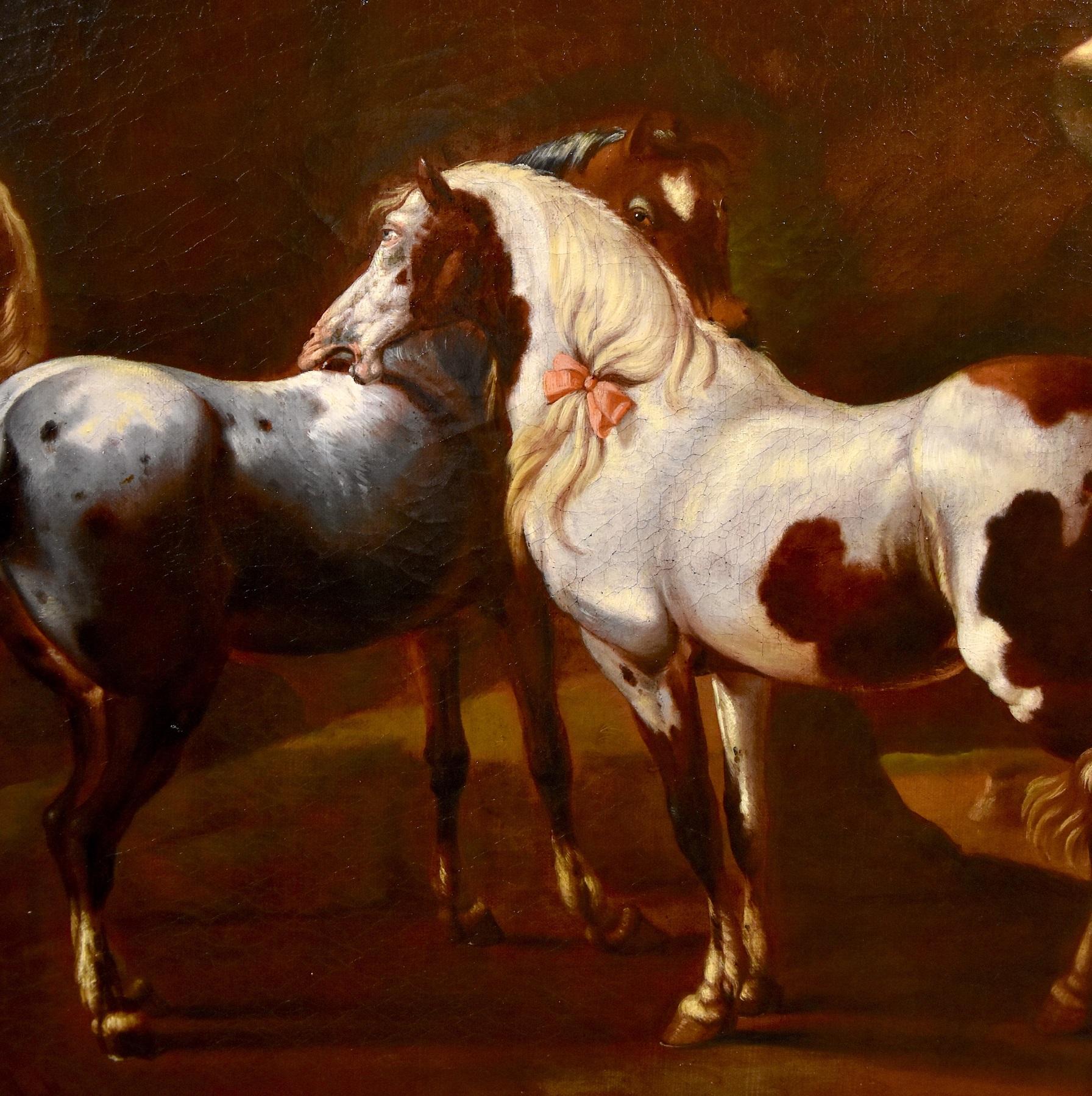Peinture de cheval mercuré Roos Landscape Mythe Huile sur toile Grand maître 17ème siècle en vente 11