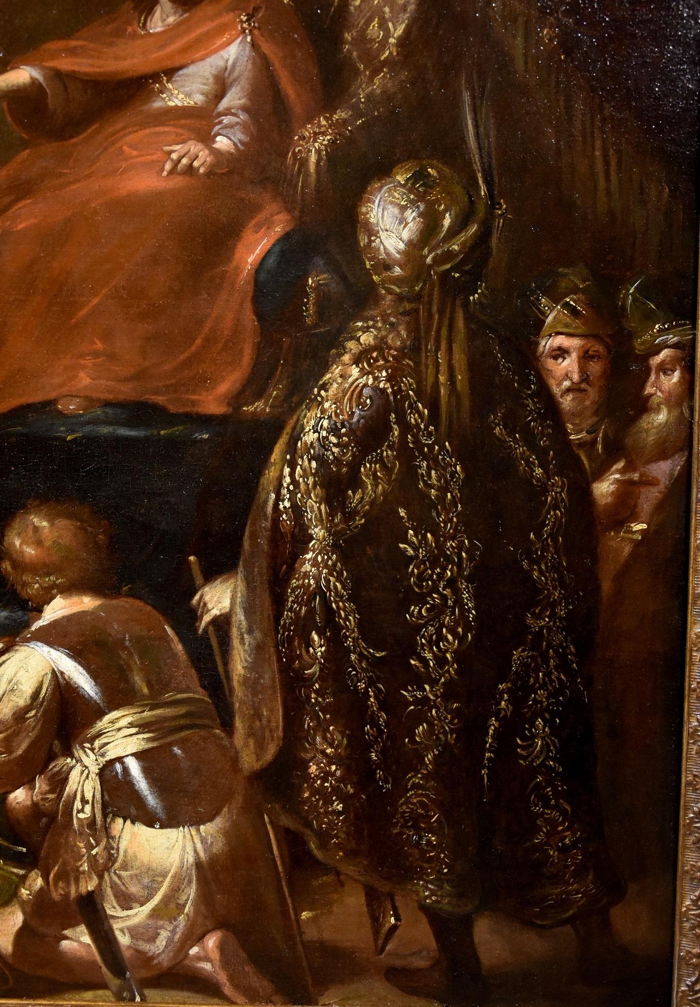 King Ahasuerus Schönfeld Paint Oil on canvas Old master 17th Century Religious For Sale 3