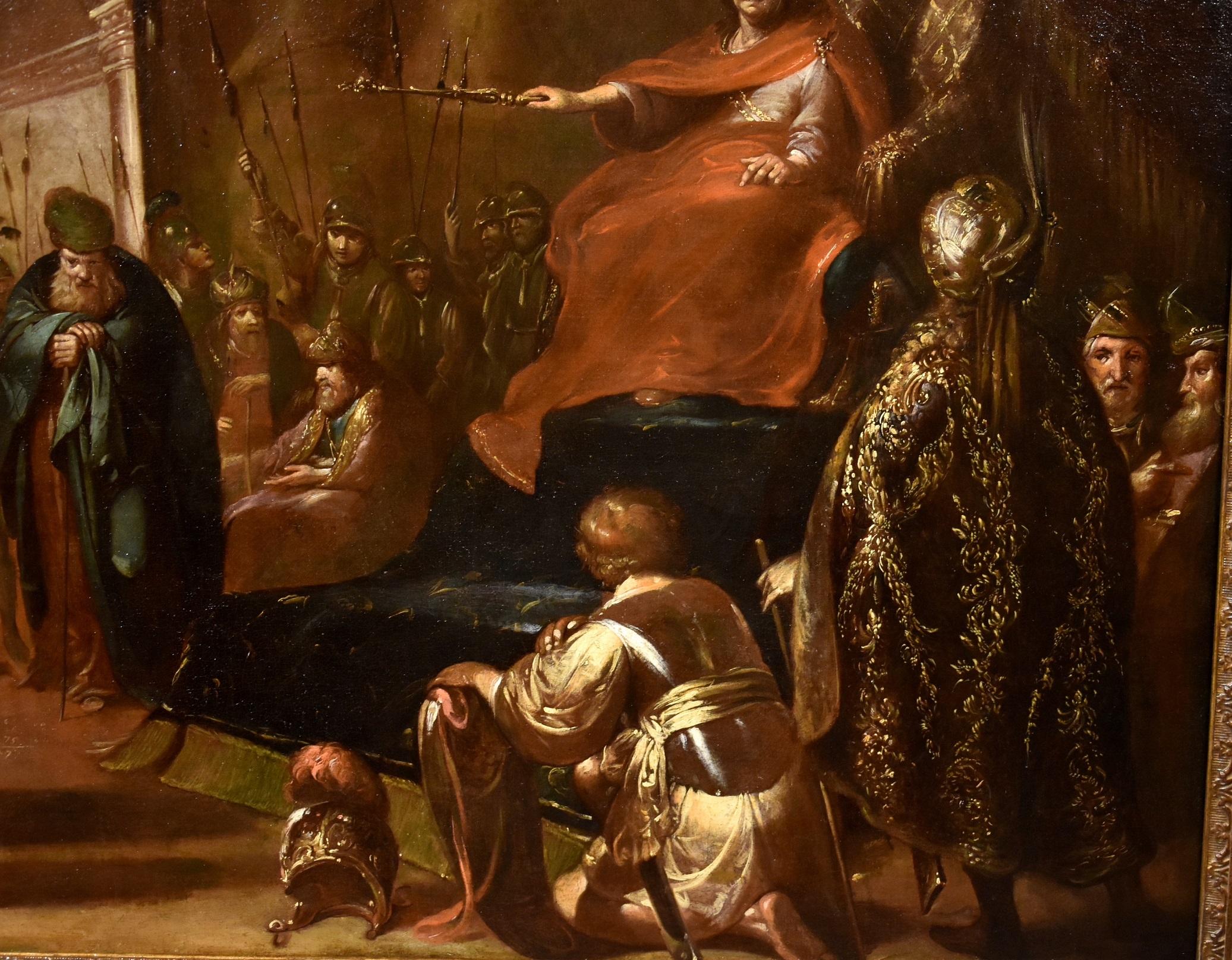 Johann Heinrich Schönfeld (Biberach an der Riss, 1609 - Augsburg, 1694)
King Ahasuerus rewards Mordecai's loyalty and appoints him prime minister

Oil painting on canvas, 90 x 142 cm., In frame 114 x 168 cm.

We proudly propose this jewel by Johann