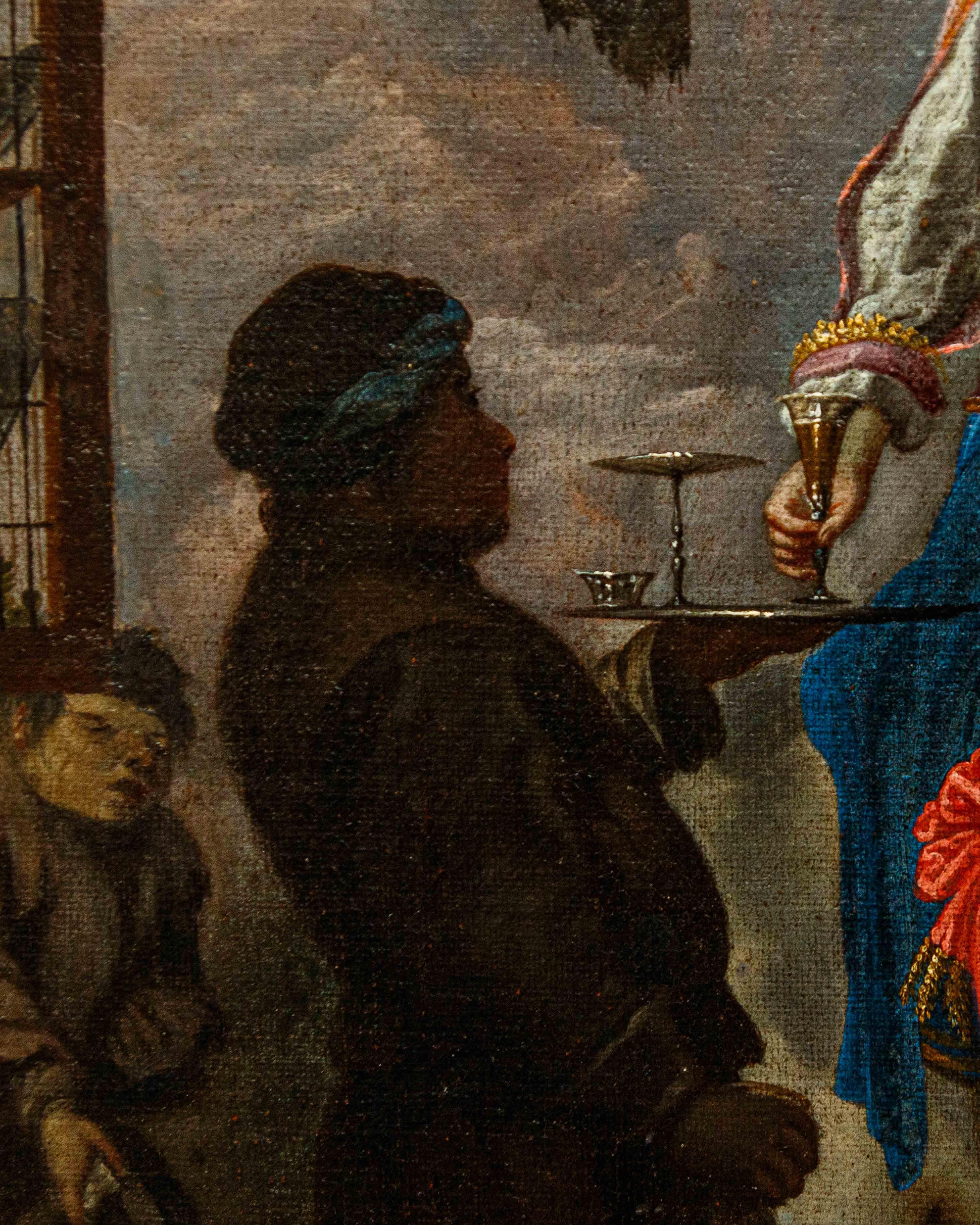 Pair of genre scenes attributed to Johann Heinrich Schönfeld For Sale 6