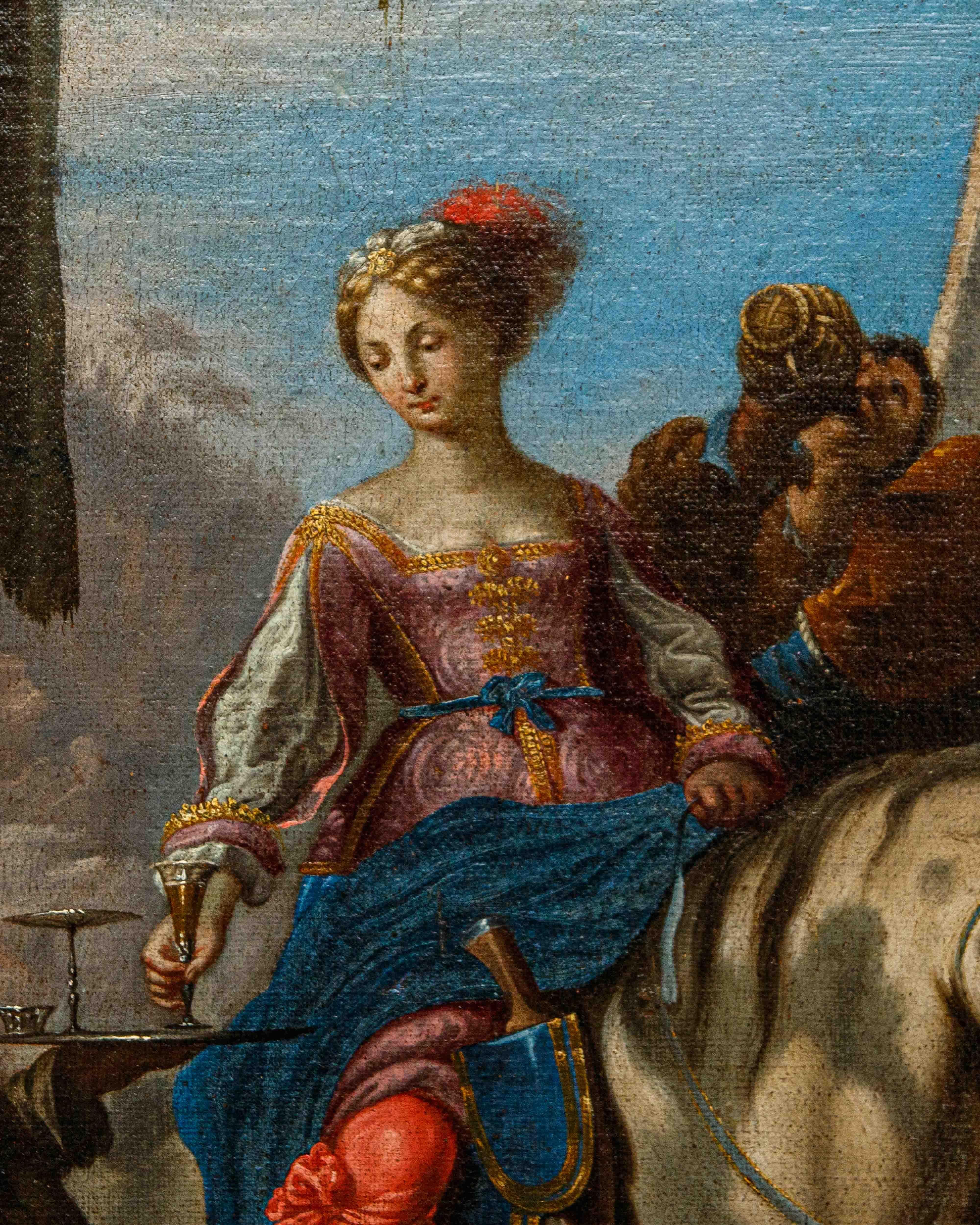 Pair of genre scenes attributed to Johann Heinrich Schönfeld For Sale 1