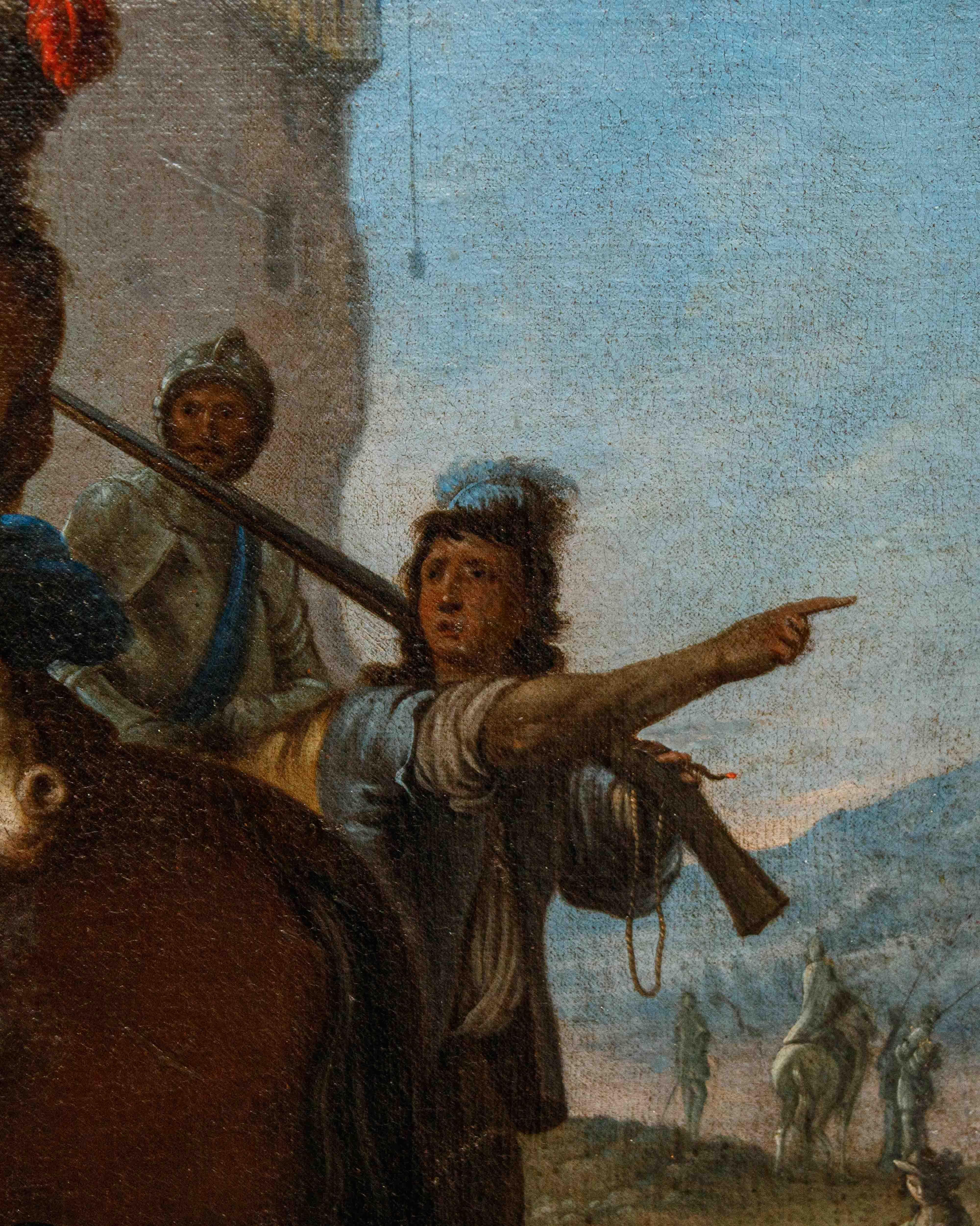 Pair of genre scenes attributed to Johann Heinrich Schönfeld For Sale 4