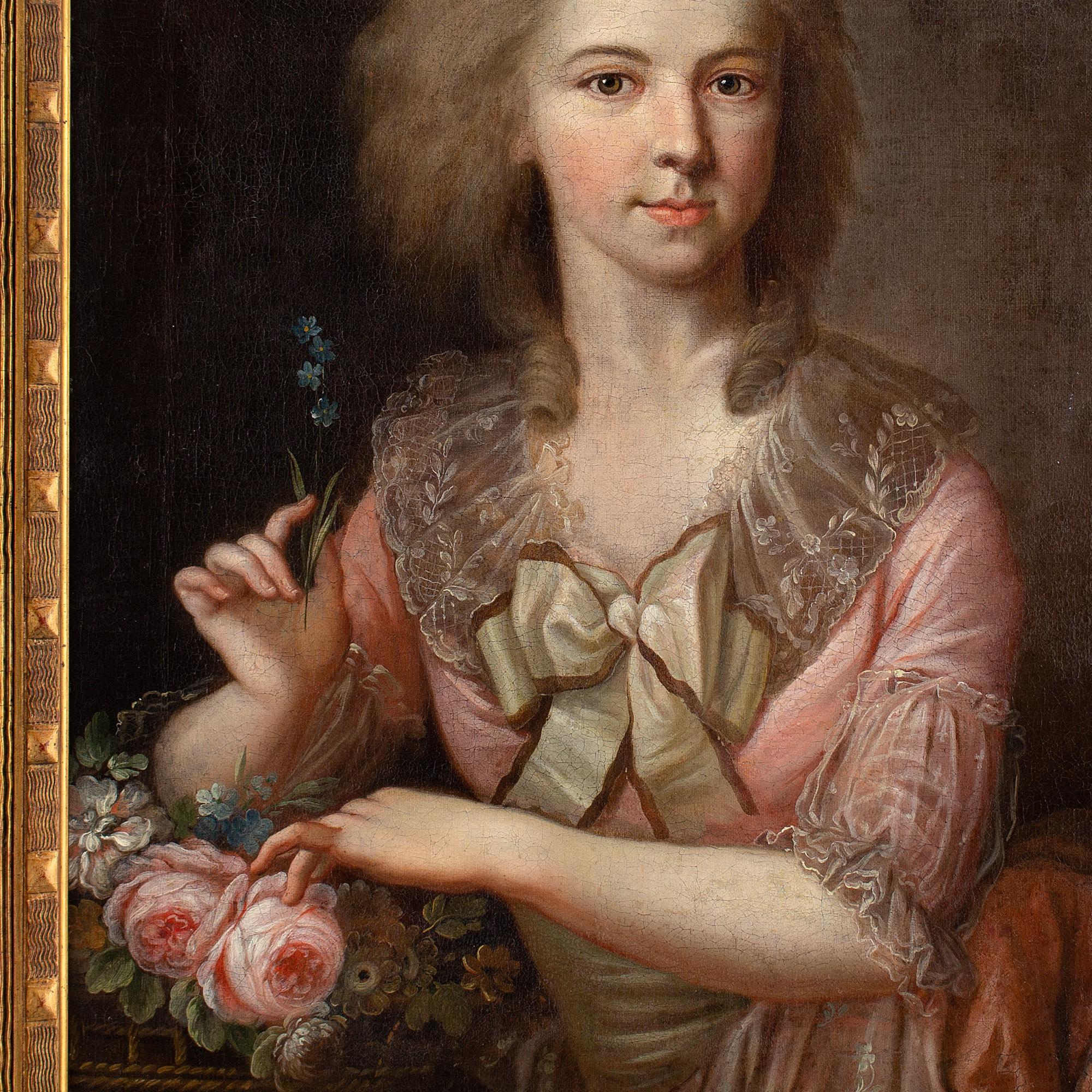 Johann Heinrich Tischbein (Circle), Portrait Of A Lady With Forget-Me-Nots 1