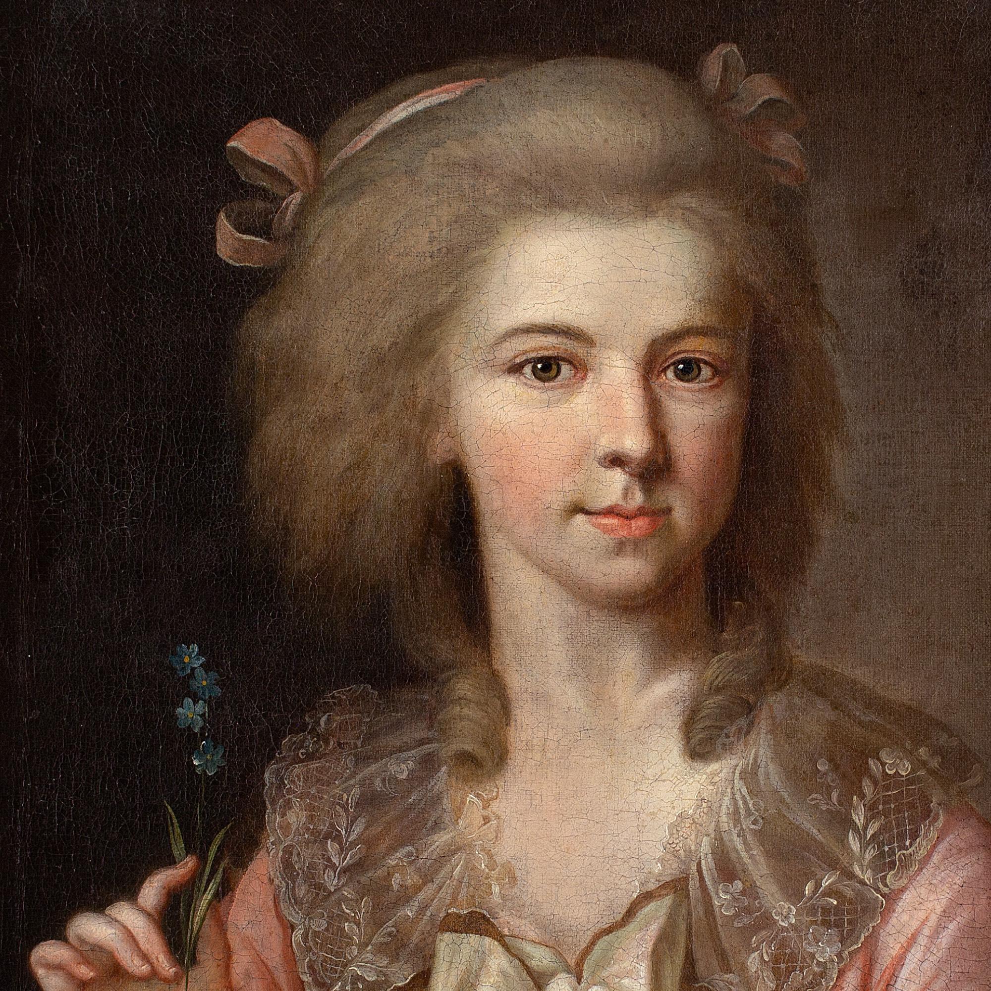 Johann Heinrich Tischbein (Circle), Portrait Of A Lady With Forget-Me-Nots 2