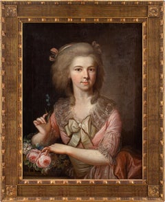 Johann Heinrich Tischbein (Circle), Portrait Of A Lady With Forget-Me-Nots