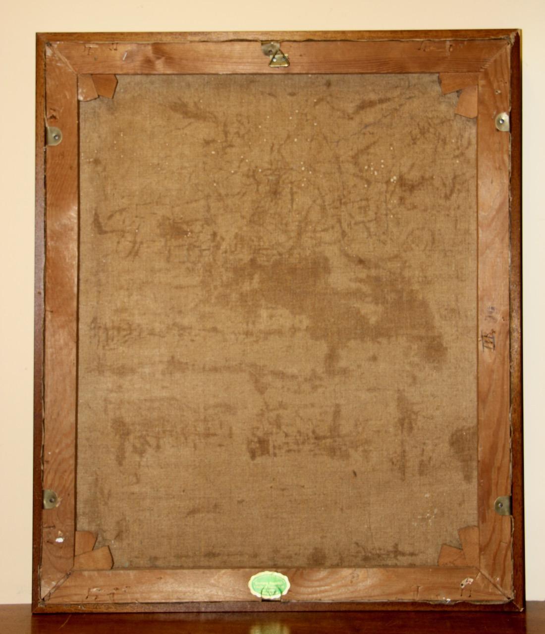 Johann Hermann ter Hell - Holländische Windmühlen und Lastkähne, Öl auf Leinwand im Angebot 7