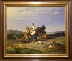 Johann Jakob Eberhardt, 1850, Painting, Oil on Canvas, "A Break from Harvest"