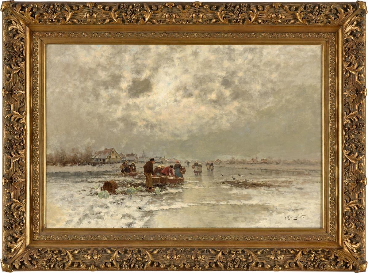 Pescatore di ghiaccio - Painting di Johann Jungblut