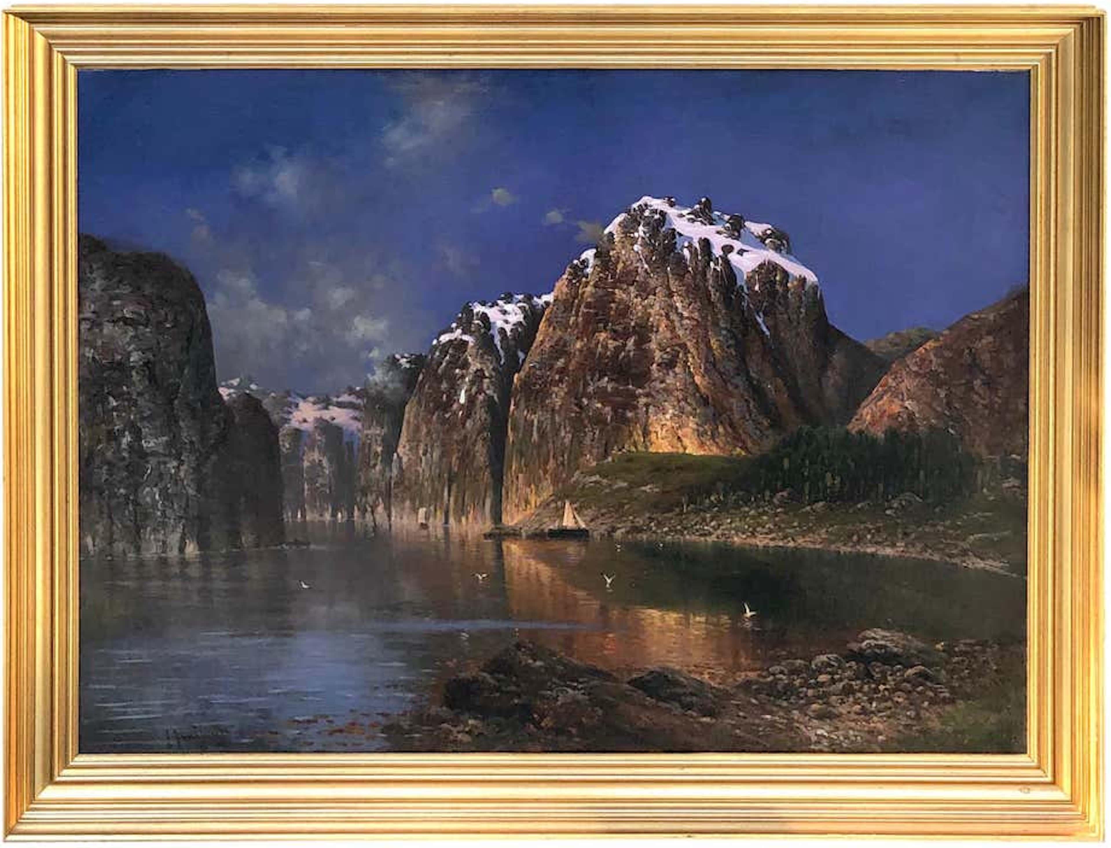 Johann Jungblut Landscape Painting - The Fjord