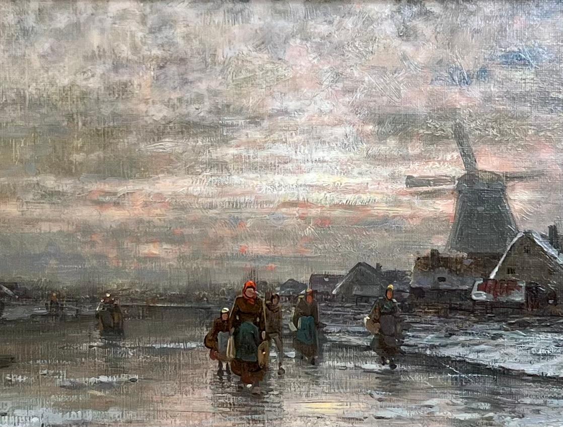 A. Winter Twilight - Painting Impressionismo di Johann Jungblut