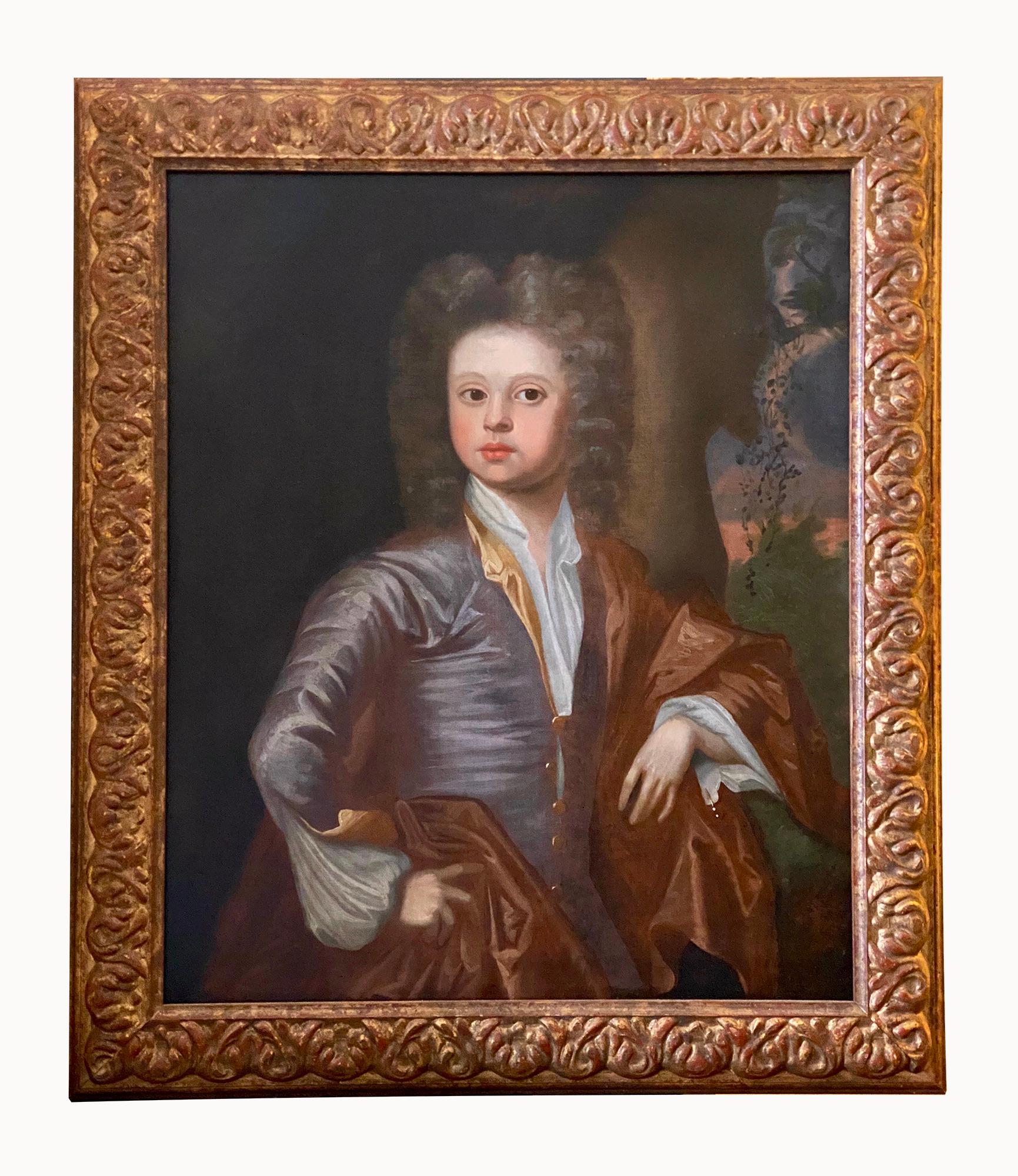 17TH CENTURY PORTRAIT OF A YOUNG GENTLEMAN C.1685 - CIRCLE OF JOHANN KERSEBOOM. - Painting by Johann Kerseboom