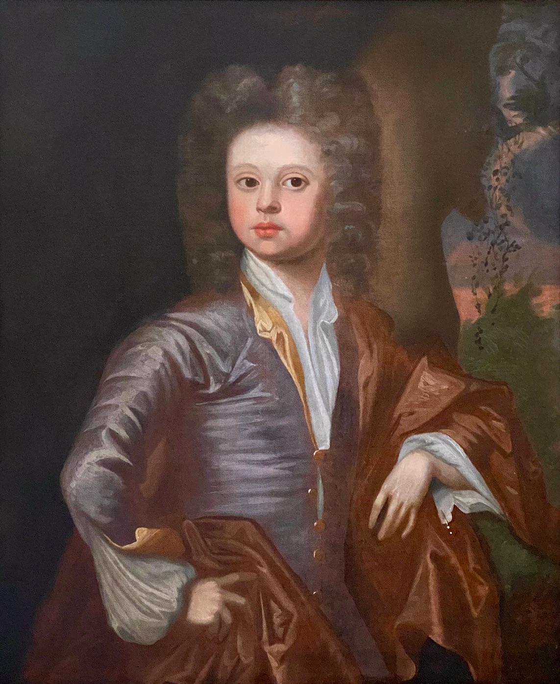 17TH CENTURY PORTRAIT OF A YOUNG GENTLEMAN C.1685 - CIRCLE OF JOHANN KERSEBOOM. - Black Portrait Painting by Johann Kerseboom