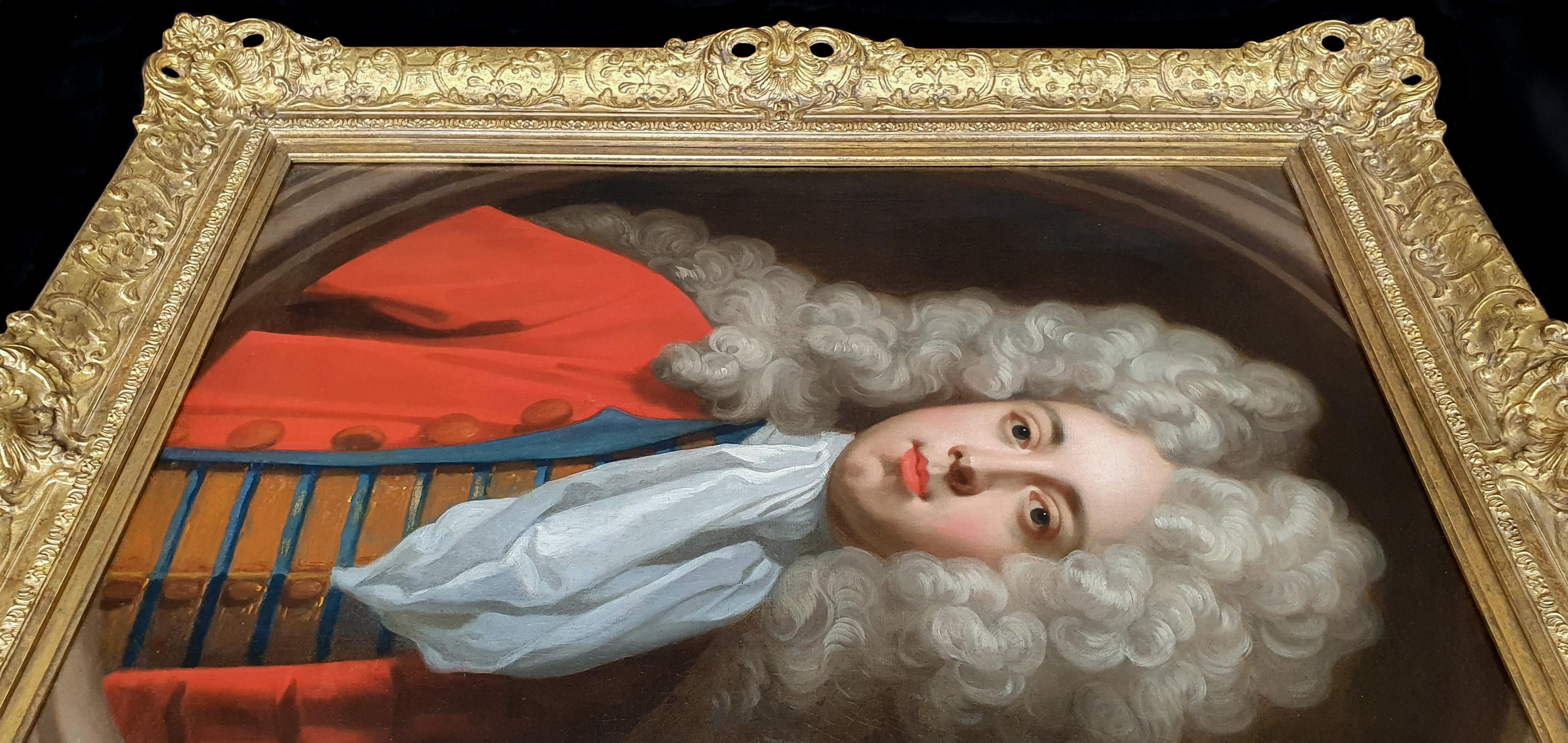 Portrait of a Gentleman in Red Coat c.1700, Antique Oil Painting, Kerseboom - Brown Portrait Painting by Johann Kerseboom