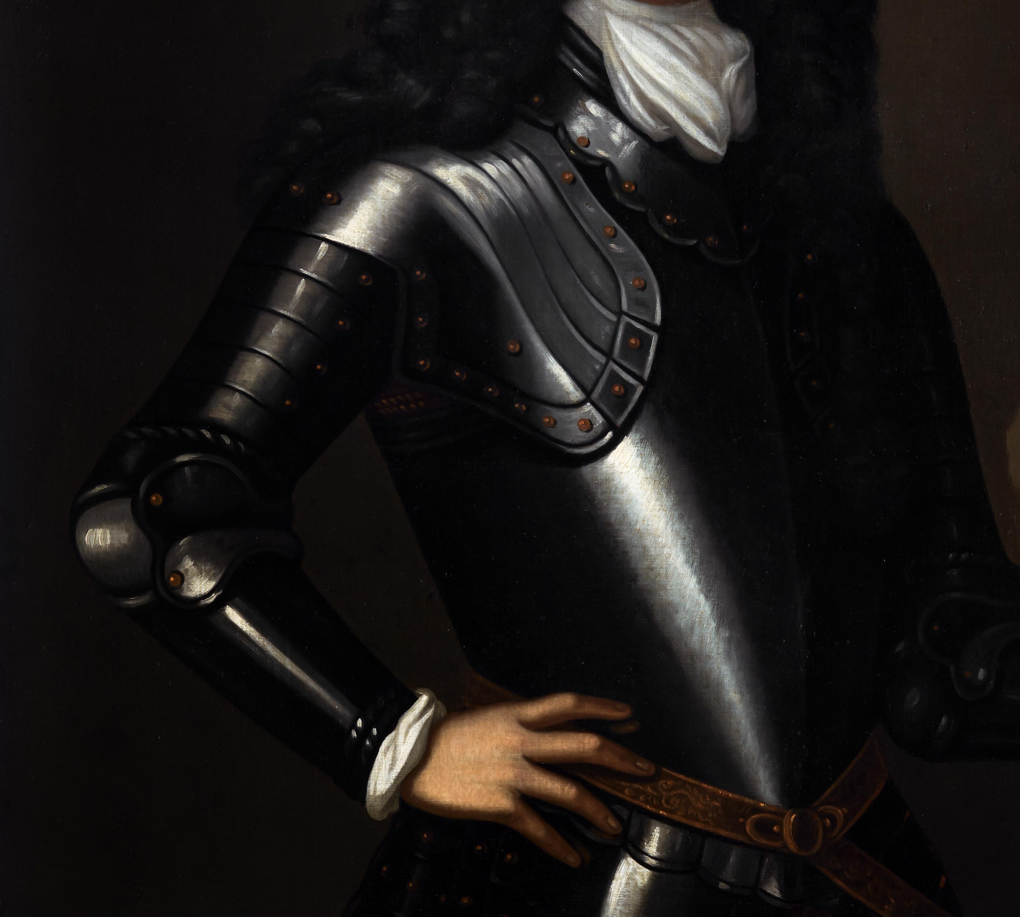 Portrait de gentleman en armure par Table & Helmut vers 1685 Provenance aristocratique en vente 6