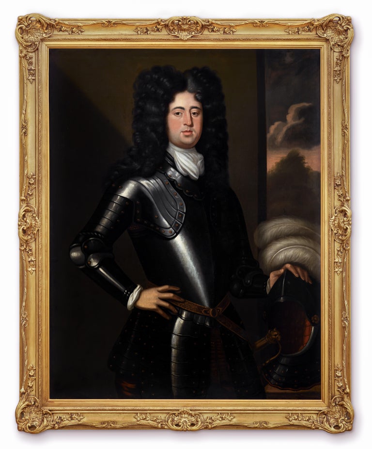 pintura de caballero con armadura
