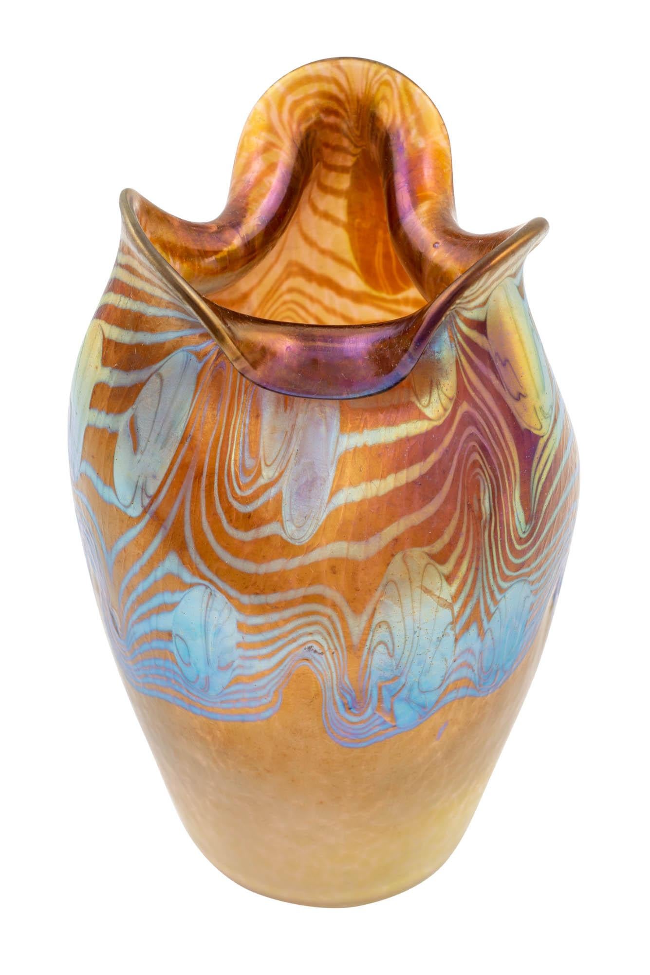 Art Nouveau Johann Loetz-Witwe, Vase Decor Argus Phenomen Genre 2/351, circa 1902 For Sale