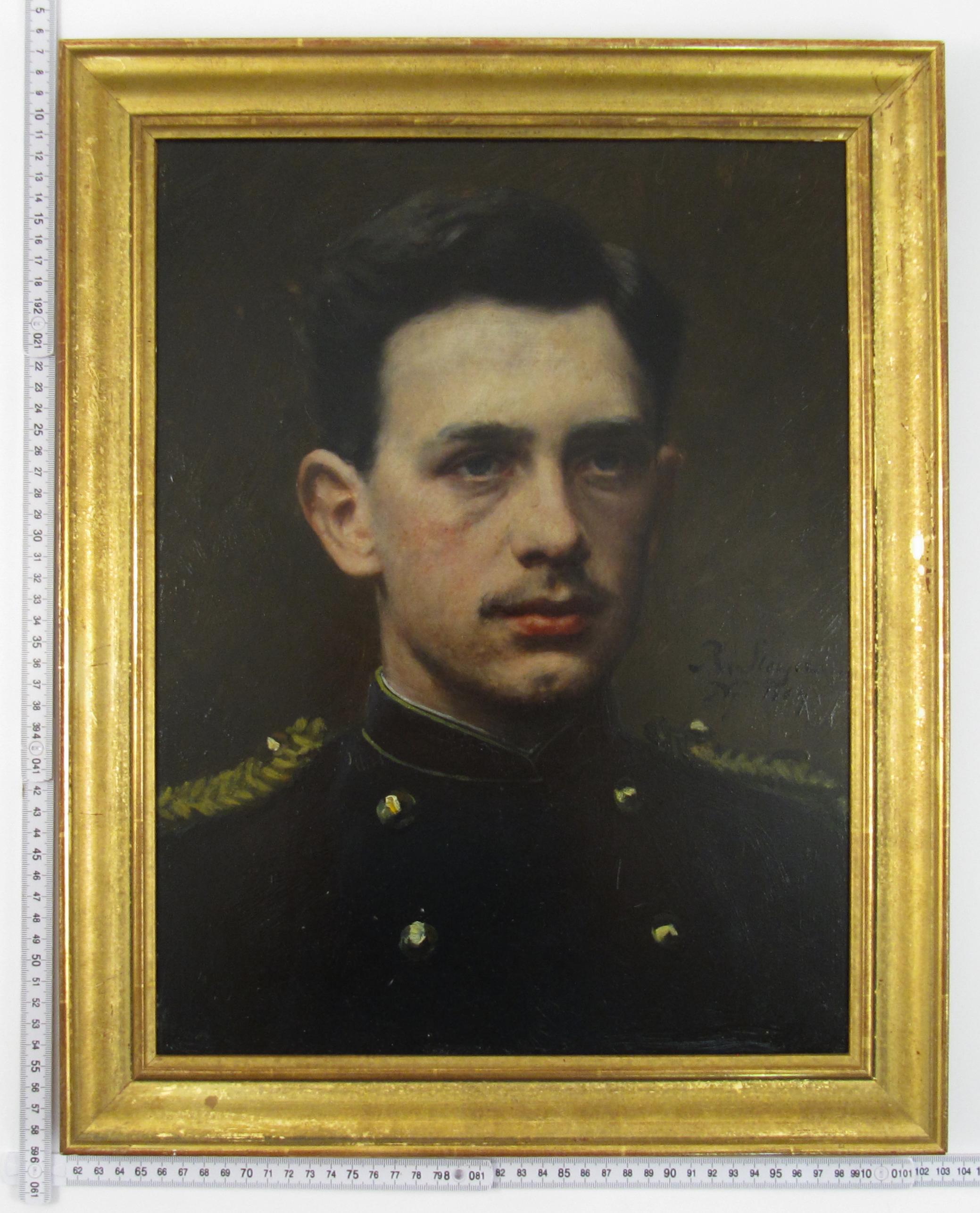 Robert von Steiger (1856-1941) Porträt des niederländischen Offiziers A. v. Steiger 1884 Holland im Angebot 6
